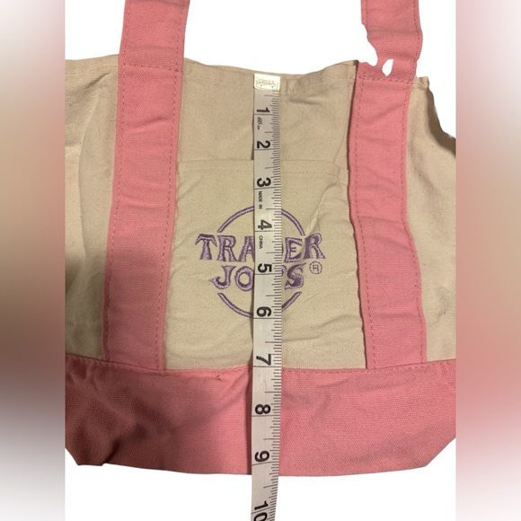 Trader Joe's Mini Pastel Canvas Tote Bag Pink  Limited Edition Spring 2025 - Picture 7 of 7